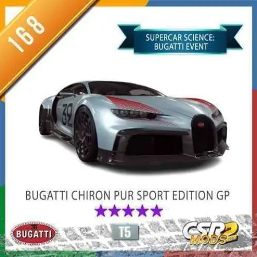 CSR2 BUGATTI CHIRON PUR SPORT EDITION GP - CSR RACING 2 MODS