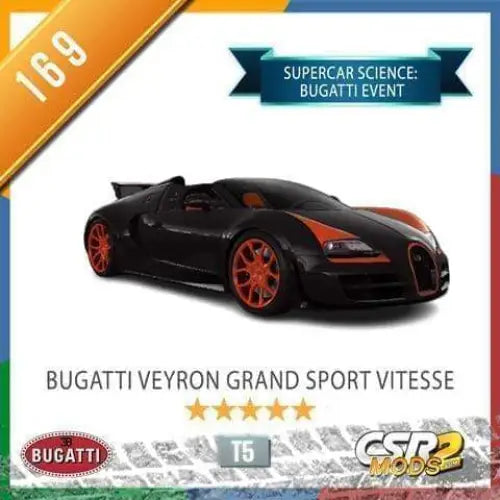 CSR2 BUGATTI VEYRON GRAND SPORT VITESSE - CSR RACING 2 MODS