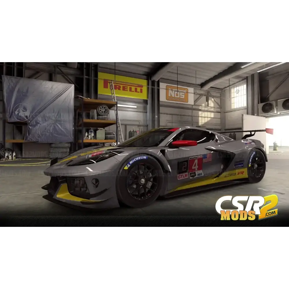 CSR2 CORVETTE C8.R (GRAY) PURPLE STAR’S - CSR RACING 2 MODS