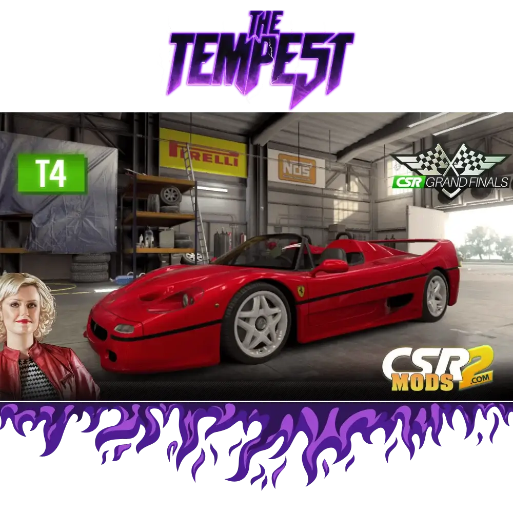 CSR2 DONNA’S F50 PURPLE STAR’S - CSR RACING 2 MODS