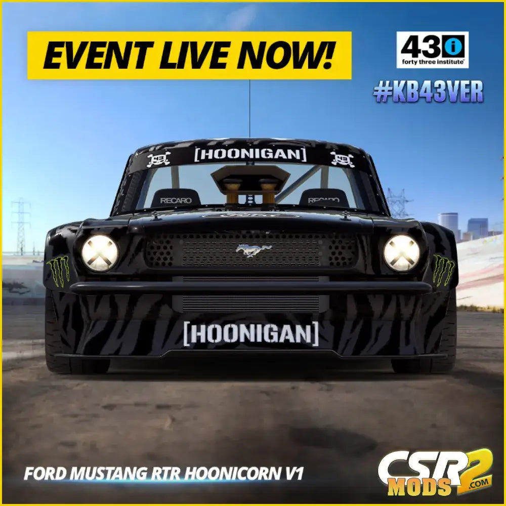 CSR2 FORD RTR MUSTANG HOONICORN V1 - CSR RACING 2 MODS