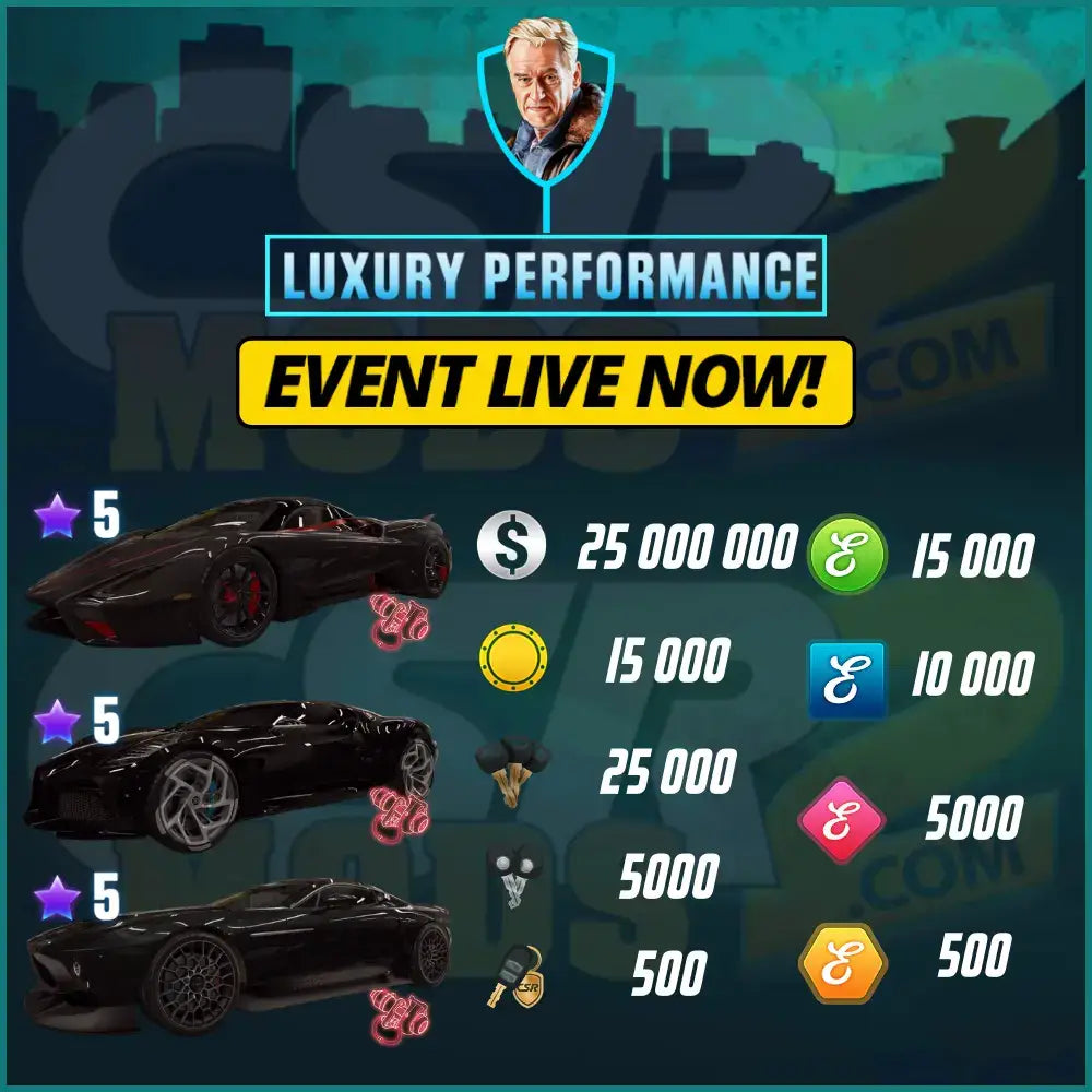 CSR2 LUXURY PERFORMANCE EVENT DEAL - CSR RACING 2 MODS