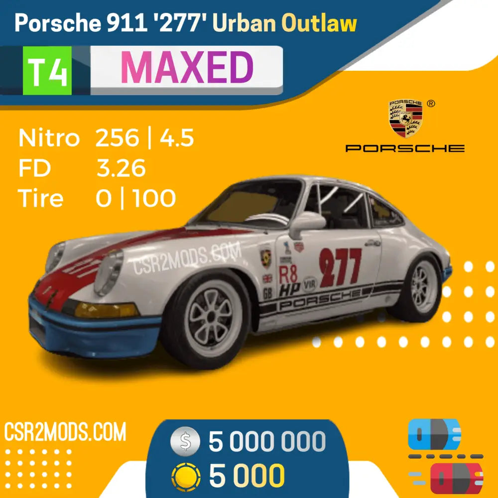 CSR2 PORSCHE 911 ‘227’ URBAN OUTLAW - MAXED - CSR