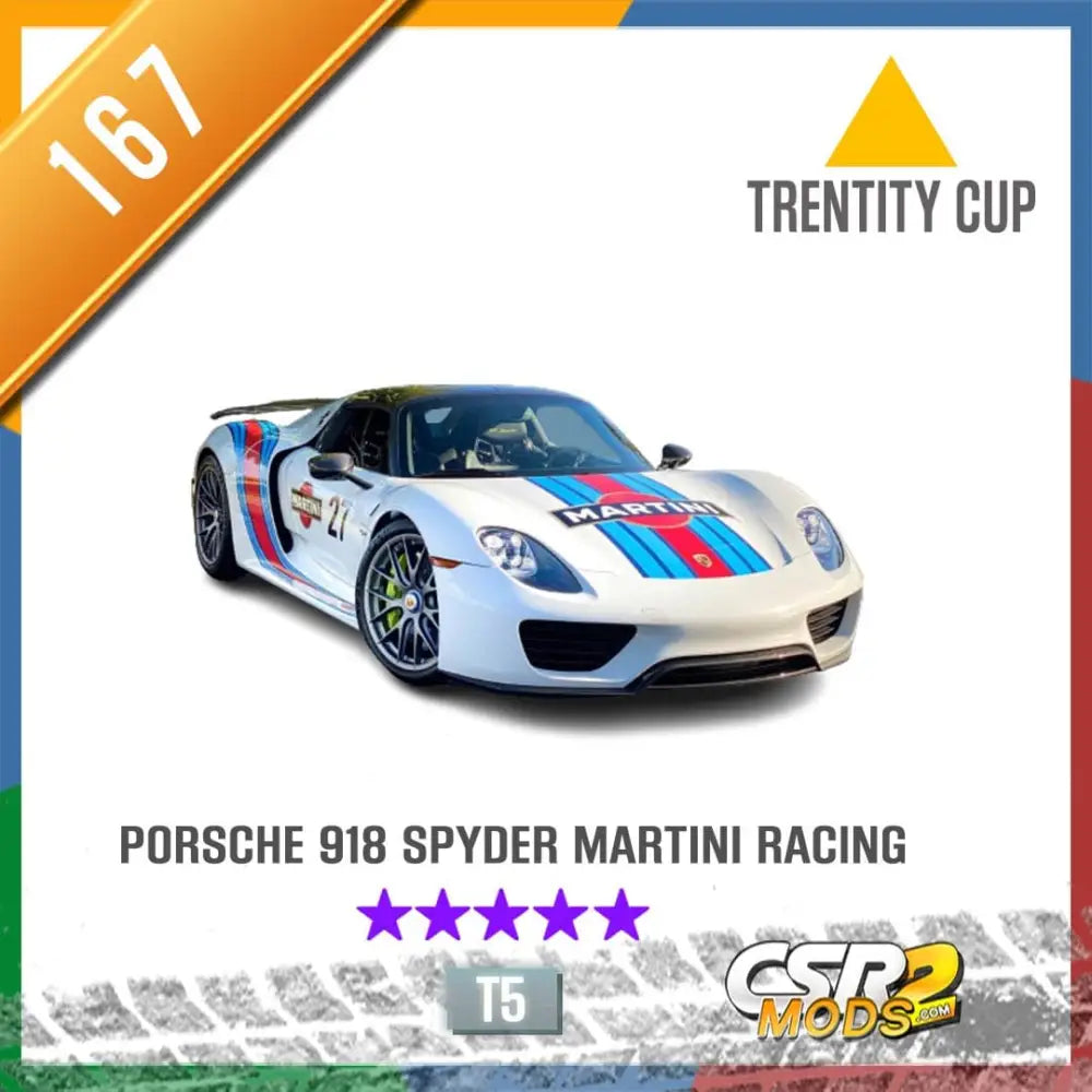 CSR2 PORSCHE 918 SPYDER MARTINI RACING - CSR 2 MODS