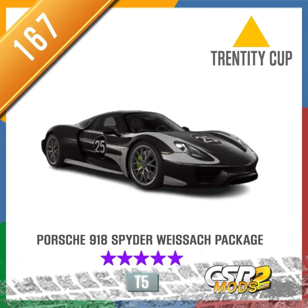 CSR2 PORSCHE 918 SPYDER WEISSACH PACKAGE 5 PURPLE STARS