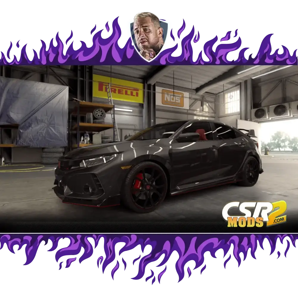 CSR2 RICO’S CIVIC TYPE R PURPLE STAR’S - CSR RACING 2 MODS