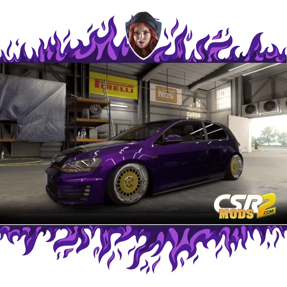 CSR2 RUBY ROSE’S GOLF GTI PURPLE STAR’S - CSR RACING 2 MODS